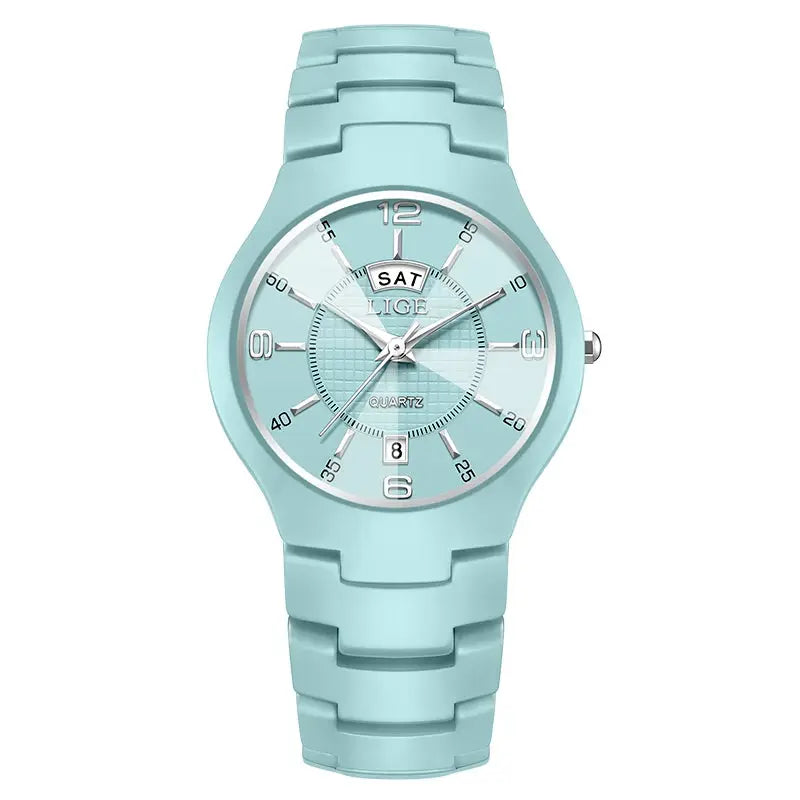 LIGE Luxury Elegant Quartz Women Watches Fashion Ceramics Small Dial Ladies Watch Date Week Display Woman Wristwatch Reloj Mujer Khamik Shop Online