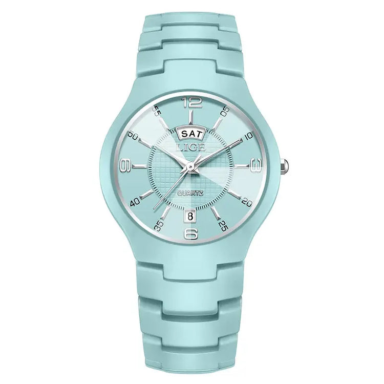 LIGE Luxury Elegant Quartz Women Watches Fashion Ceramics Small Dial Ladies Watch Date Week Display Woman Wristwatch Reloj Mujer Khamik Shop Online