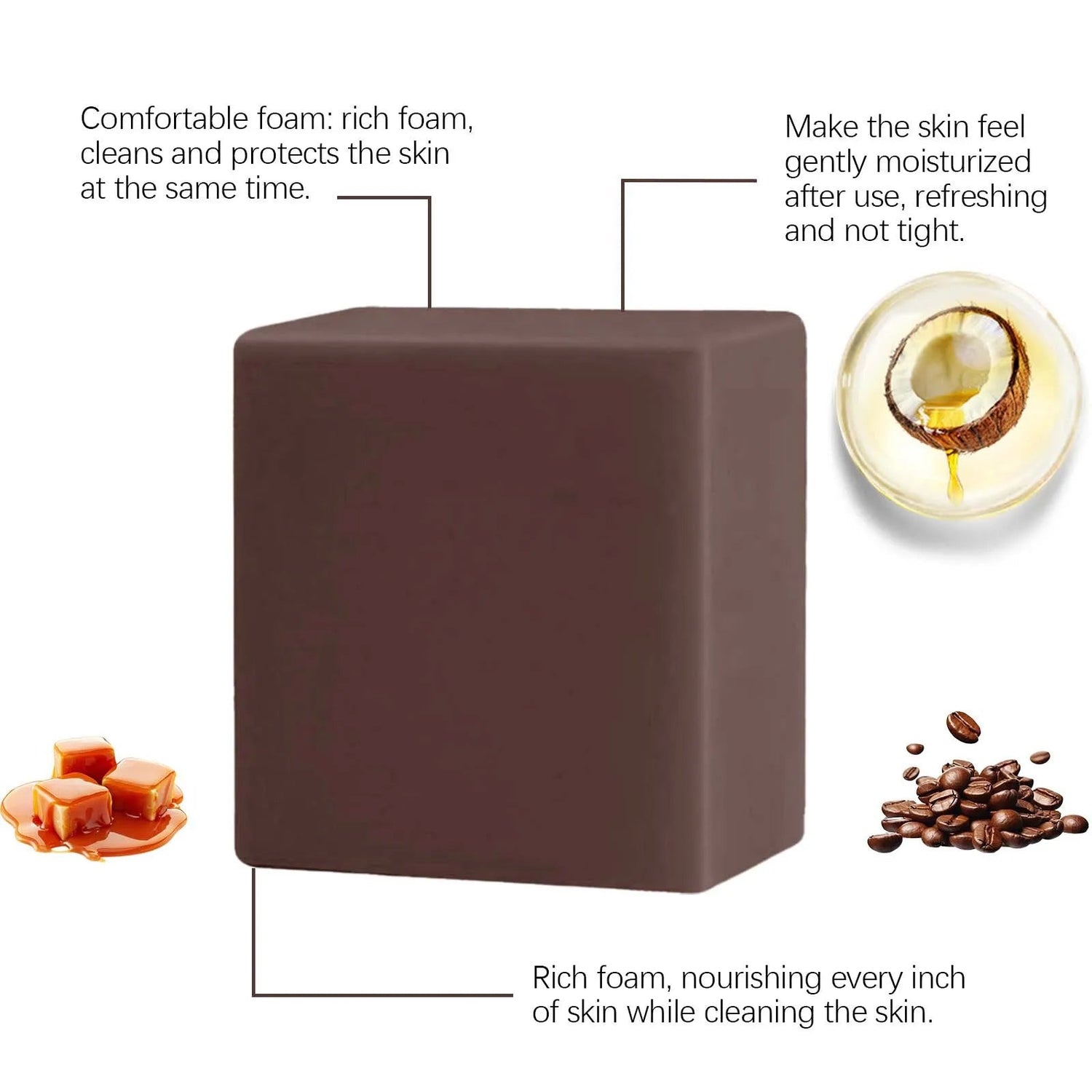 OCEAURA Coffee Body Care Soap Deep Cleaning Remove Odors Improve Roughness Oil Control Brighten Skin Smooth Body Nourishing Soap Khamik Shop Online