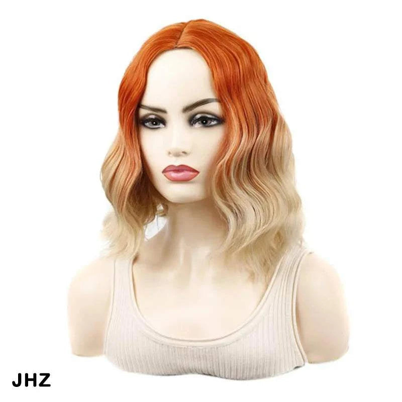 Jeedou 14 Inch Water Wave Bob Wig With Air Bangs Matte Synthetic Short Wavy Wigs For Women Daily Cosplay Colorful Wig Khamik Shop Online