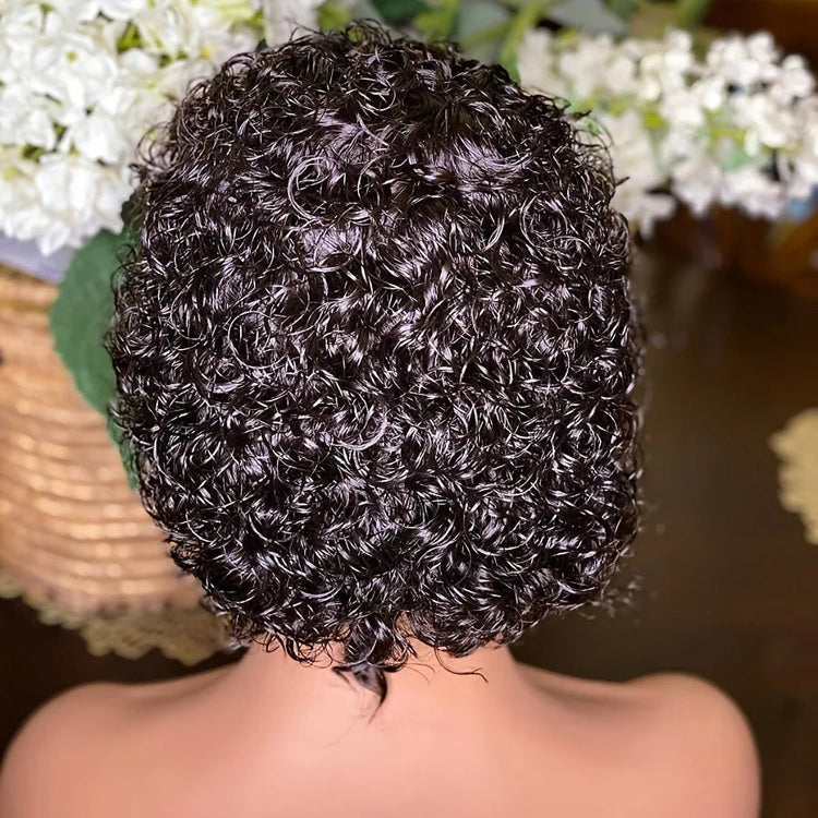 Pixie Cut Wigs Human Hair Short Curly Lace Front Human Hair Wigs Brazilian 13x4 Transparent Lace Wigs Water Wave Bob Wig Khamik Shop Online