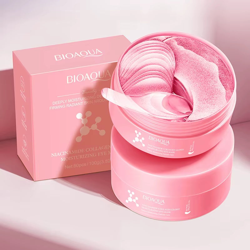 80Pcs BIOAQUA Crystal Collagen Eye Mask anti Dark Circles Anti-Wrinkles Moisturizing Anti-Aging Eye Patches Eyes Skin Care