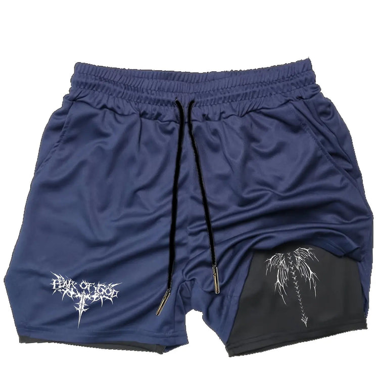 Men Running Shorts 2 in 1 Double-deck Sport Shorts Sportswear Gym Fitness Short Pants Training Jogging Bottom Men&