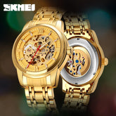 Fully Automatic Mechanical Watch Men Stainless Steel Circular Single Folding Buckle Metal Hollow Spiral Watch Reloj Hombre Khamik Shop Online