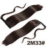 Straight Long Ponytail Extensions 22inch Natural Black Wrap Around Synthetic Hair Piece Pony Tail Hair Hairpieces for Women Girl Khamik Shop Online