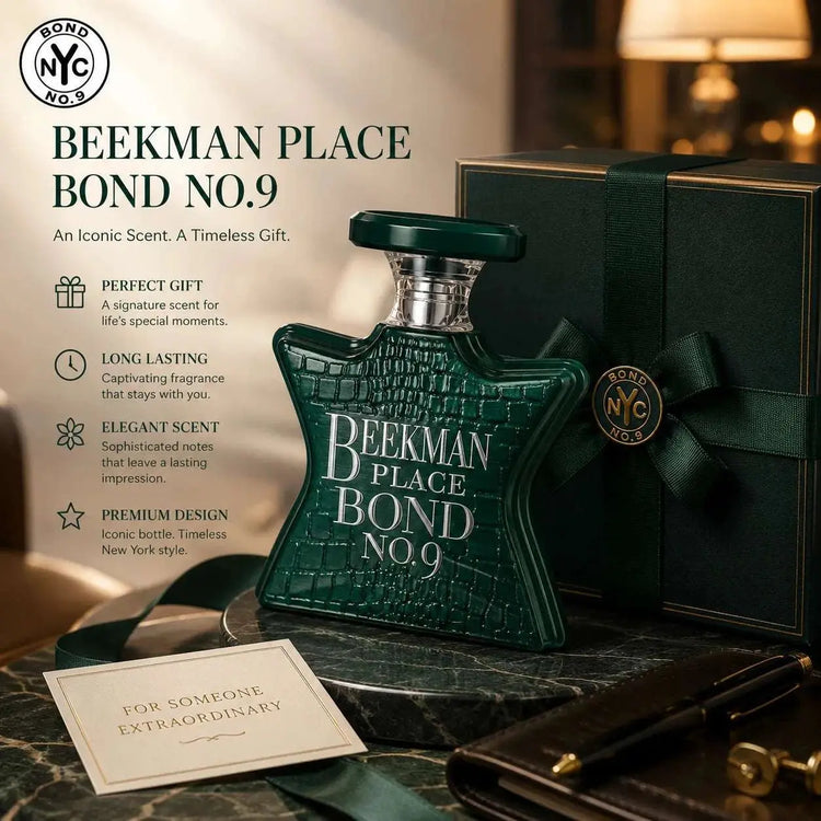 Bond No.9 Beekman Place Eau De Parfum 100ml for Men Long Lasting Luxury Niche Perfume Spray Fresh Citrus Lavender Blackcurrant Jasmine Woody Amber Musk Daily Wear Travel Gift Khamik Shop Online