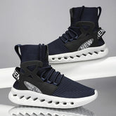 Trendy Men High Top Sock Shoes Breathable Mesh Thick Sole Trend Man Sneakers Fashion Youth Casual Running Sports Shoes for Men Khamik Shop Online