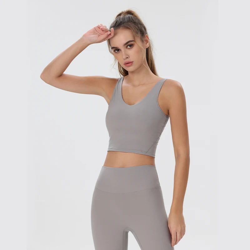 Women Yoga Vest Workout Pilates Activewear Tops Running Gym Pretty Workout Clothes Sports Bras Active Wear Female Camisole Bra Khamik Shop Online