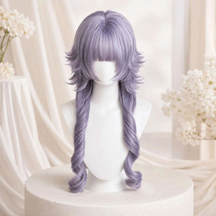 Lavender Purple High Level Comes with Anti Stiff Jellyfish Head and bangs Daily Top Synthetic Full Head Set Khamik Shop Online