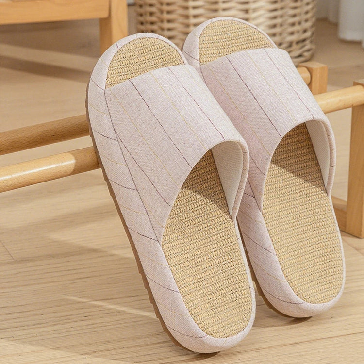 Summer Women Home Slippers Linen Summer Flats Shoes Breathable Sandals Comfortable Non-Slip Soft Slides Indoor Men Slippers Khamik Shop Online