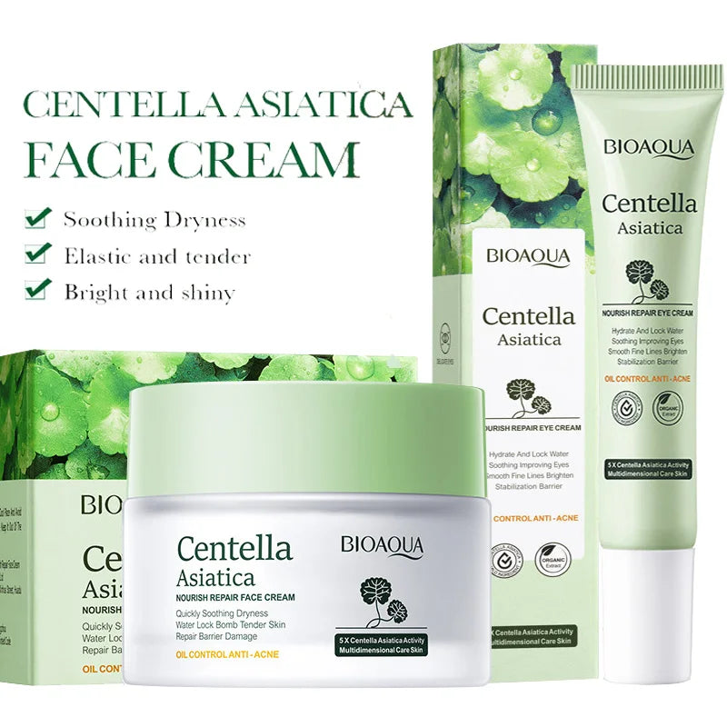 BIOAQUA Centella Asiatica Skin Care Sets Moisturizing Face Cream Whitening anti Dark Circles anti Wrinkles Eye Cream Skin Care