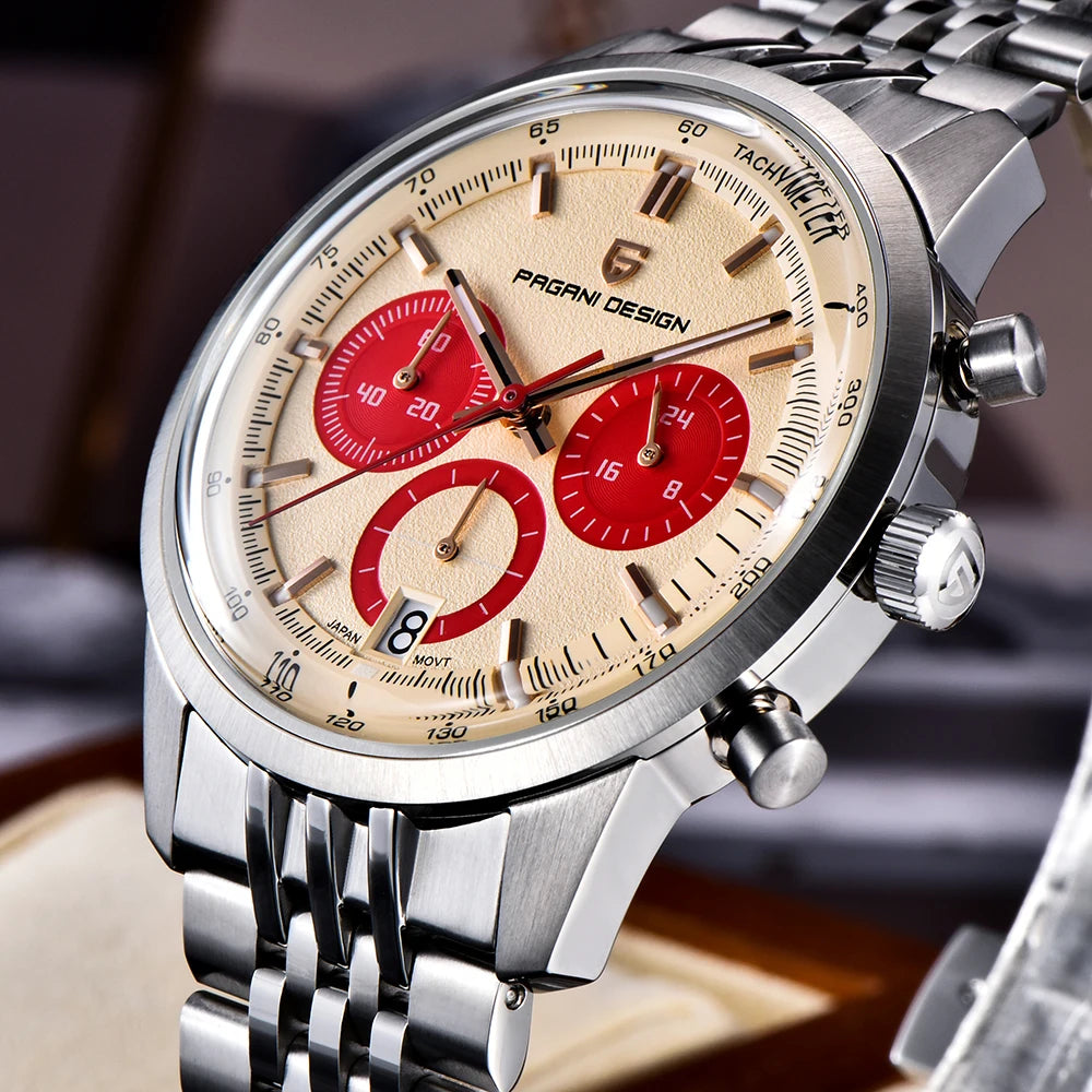 PAGANI DESIGN New VK63 Quartz Watch 41mm Men Wristwatch Chronograph Stainless Steel Waterproof Clock Top Brand Gift Watches Mens Khamik Shop Online