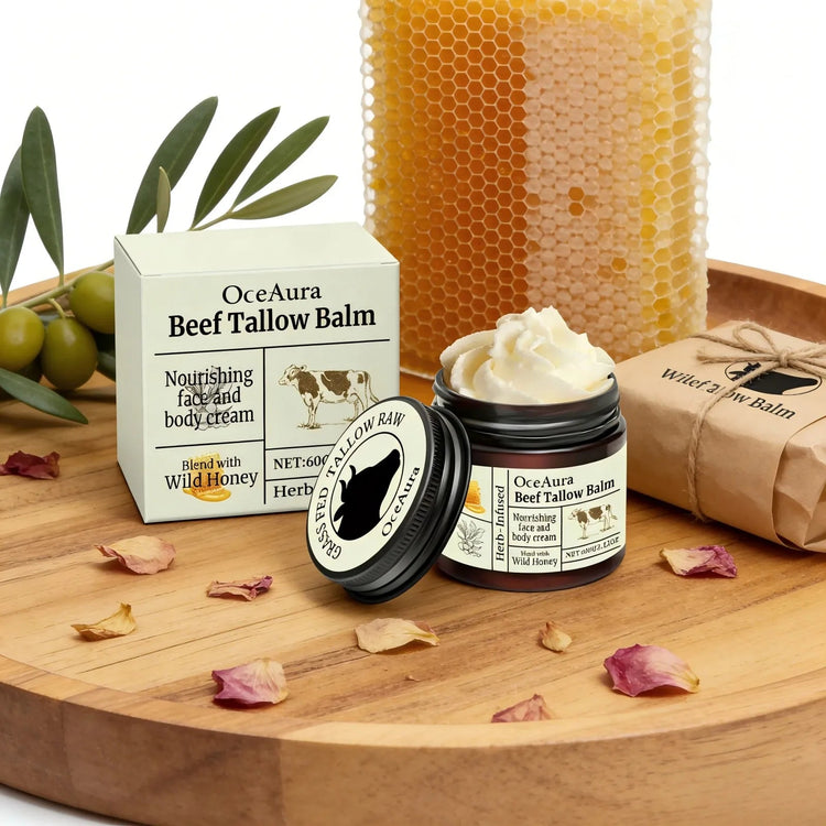 OceAura Beef Tallow Honey Balm Smooth Skin Barrier Repair Care Anti Cracking Body Moisturizer Olive Oil Nourishing Face Cream Khamik Shop Online