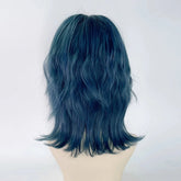 Synthetic Short Curly Blue Mullet Head Wig With Bangs Women Cosplay Anime Realistic Fake Hair For Daily Party Khamik Shop Online
