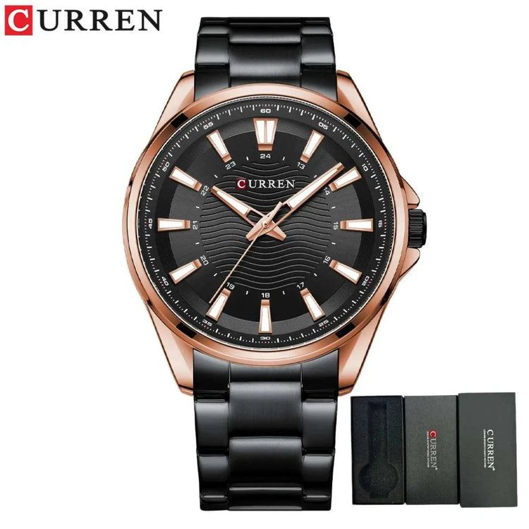 CURREN Classic Simple Stainless Steel Quartz Wristwatches Fashion Brand Men&