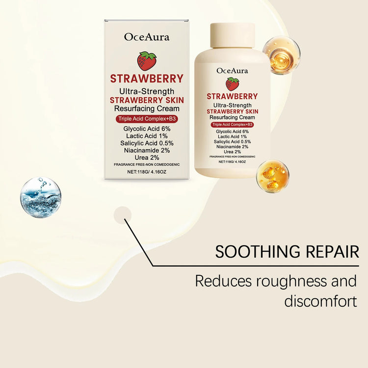 Oceaura Strawberry Body Cream Gentle Moisturizing Lightweight Non-greasy Improve Skin Texture Enhance Smoothness Soft Body Care Khamik Shop Online