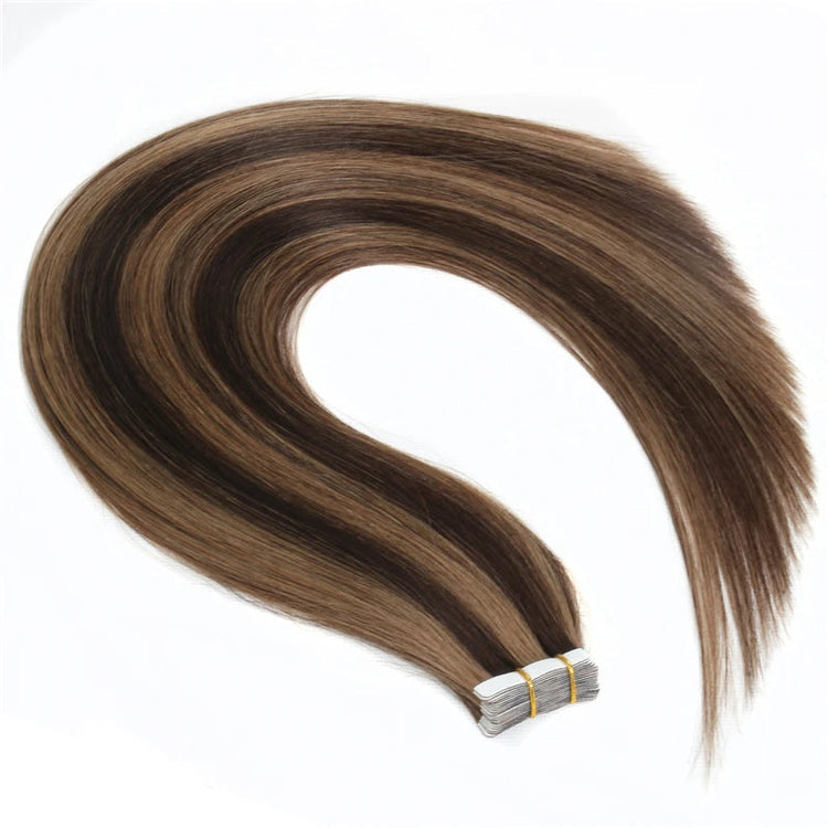 BHF Tape In Hair Extensions Human Hair 20pcs/Pack European Remy Straight Invisible Tape Ins Adhensive 100% Human Hair For Salon Khamik Shop Online