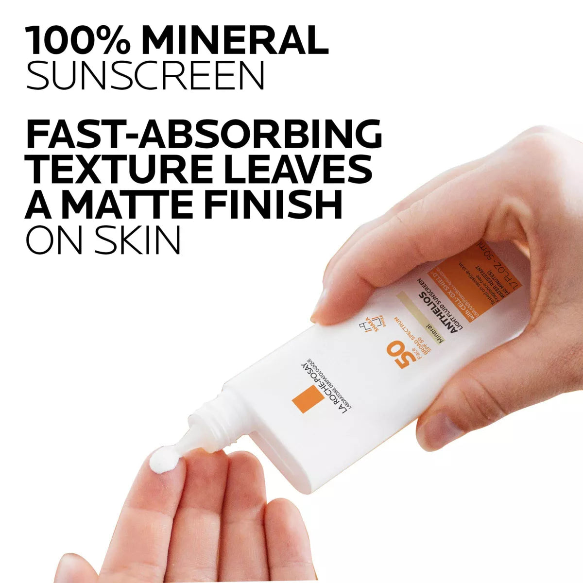 La Roche Posay Anthelios Ultra-Light Fluid Mineral Face Sunscreen with Zinc Oxide – SPF 50 - 1.7 Fl Oz: Oxybenzone-Free, Unscented