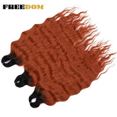 FREEDOM Synthetic Curly Braiding Hair Extensions 24 Inch/60 cm Long Deep Wavy Twist Crochet Braids Hair Ombre Brown Rainbow Hair Khamik Shop Online