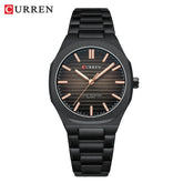 CURREN 8456 Business Quartz Stainless Steel Strap Watch Square Dial Casual Style Wristwatch with Waterproof Function Khamik Shop Online