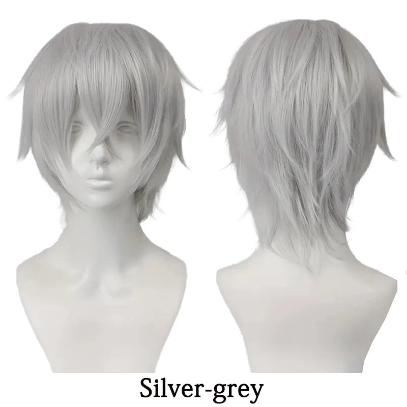 10-Inch Short Straight Hair Suitable For Both Men And Women, Cosplay Synthetic Hair Anime Role-Play Halloween Party Upturned Wig Khamik Shop Online