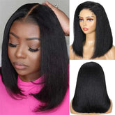 100% Human Hair Kinky Straight 5X5 HD Lace Closure Wigs PrePlucked 200% Density Yaki Straight 13x6 HD Glueless Lace Front Wigs Khamik Shop Online