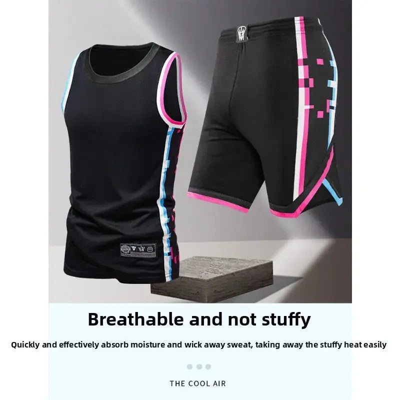 Summer Daily Outdoor Leisure Trend Versatile Sportswear Men Fashion Trend Sports Sleeveless Vest Five Quarter Shorts 2-piece Set Khamik Shop Online