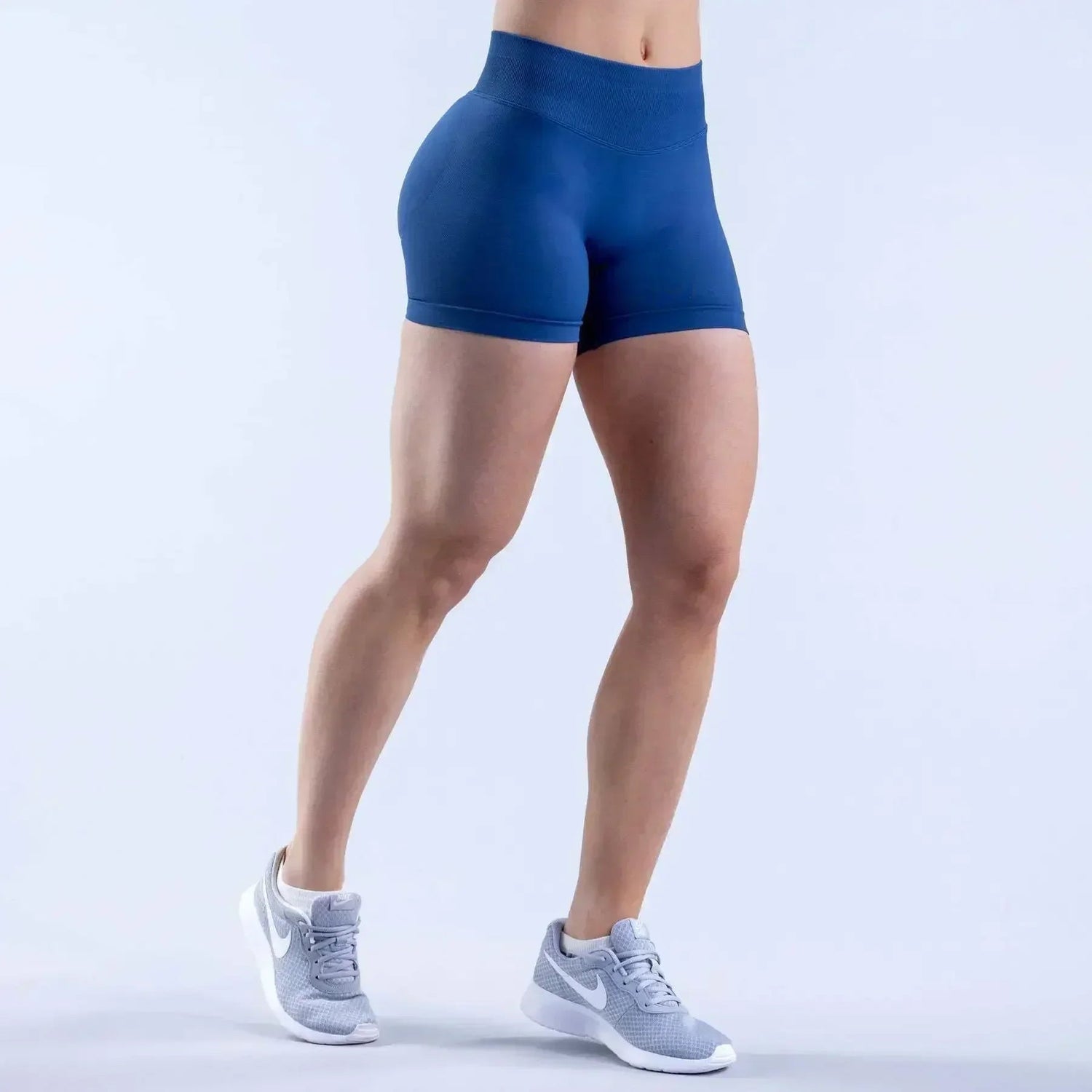 No Logos Shorts | 4.5" leggings Low Ribbed Rise Cycling Women Yoga Workout Clothes Gym Scrunch Bum Seam Seamless Fitness Tights Khamik Shop Online