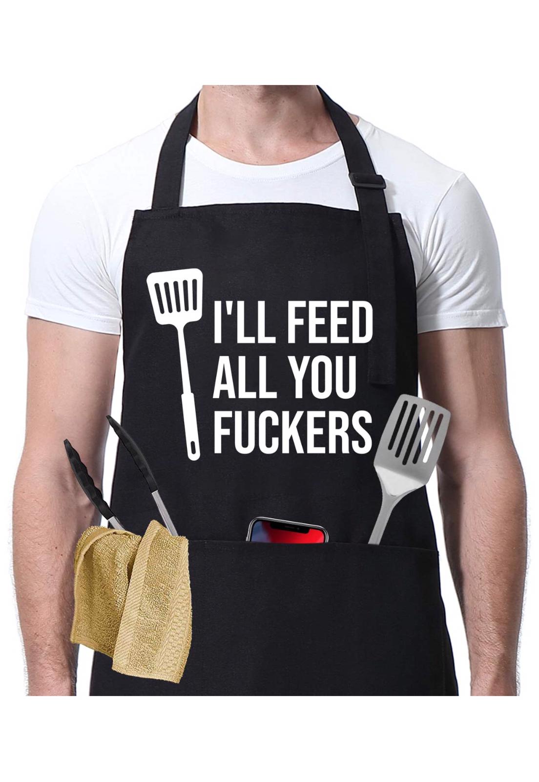 Women Men Solid Linens apron kitchen Pocket For home and kitchen Adjus Cerise Alfie