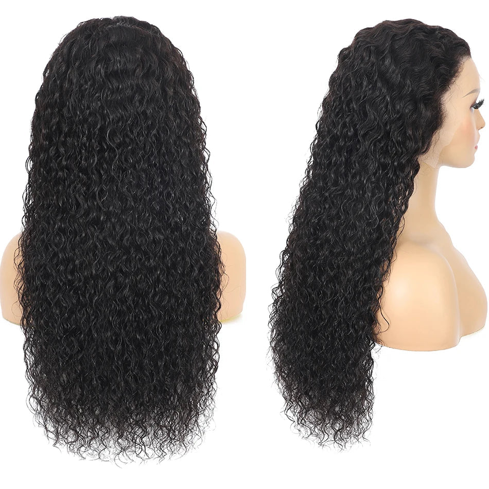 100% Human Hair Water Wave 13X6 Lace Front Wigs Pre Plucked 200 Density Deep Part Curly Wig For Woman 5X5 Wavy HD Closure Wig 32 Khamik Shop Online