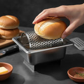 Butter Roller with Tray Stainless Steel Butter Roller Kitchenware Perforated Utensil Countertop for Home Cooks, Kitchen, Brunch Khamik Shop Online