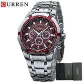 CURREN Men Luxury Brand Military Sport Mens Watches Full Steel Quartz Clock Men&