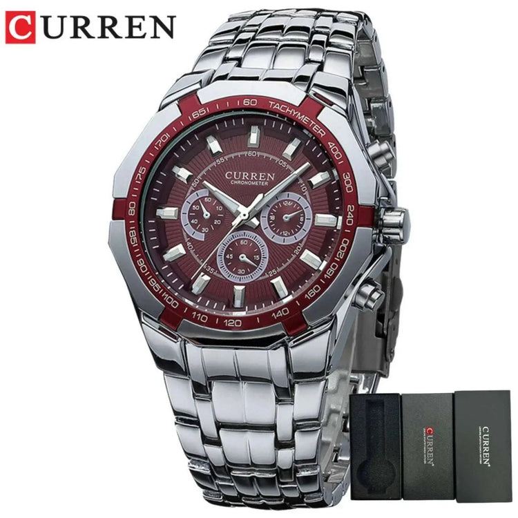 CURREN Men Luxury Brand Military Sport Mens Watches Full Steel Quartz Clock Men&