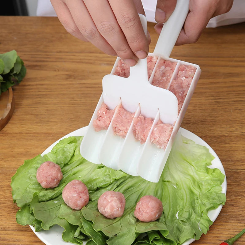 Creative Plastic Meatball Mak Set Fried Fish Beef Meat Making Balls Mold Spoon Meat Tools Kitchen Gadgets Cooking Accessories[J] Khamik Shop Online