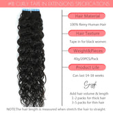 Water Wave Tape in Human Hair Extension Brazilian Hair Skin Weft Tape in Curly Human Hair 20 Pcs/Set Black Brown Blonde Color Khamik Shop Online