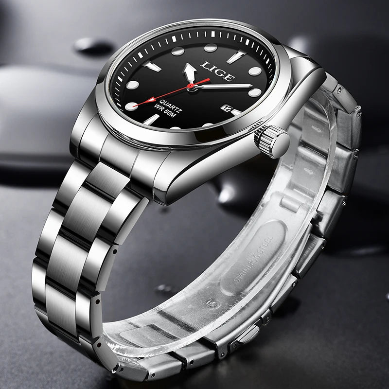 Top Brand Luxury Mens Watch Casual Fashion Quartz Wristwatches Sport 50M Waterproof Luminous Steel Watches Men Reloj Hombre