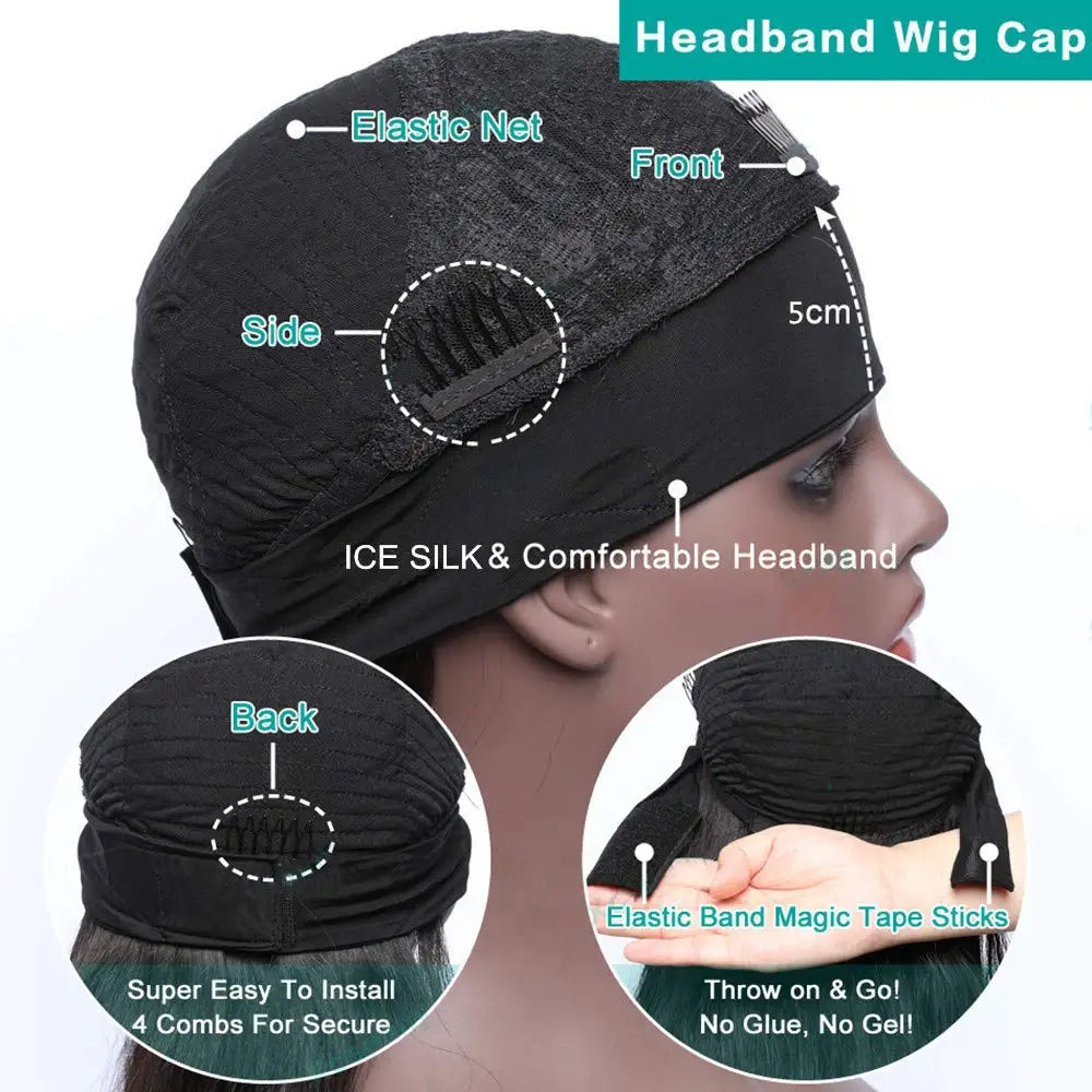 Body Wave Headband Human Hair Wig Machine Made Human Hair Wig Ready To Wear Headband Body Wave Remy Human Hair Wigs for Women Khamik Shop Online