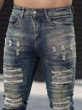 Men’s Ripped Stretch Jeans – Navy High Street | Urban Cool 25 Edition Carmine Juneberry