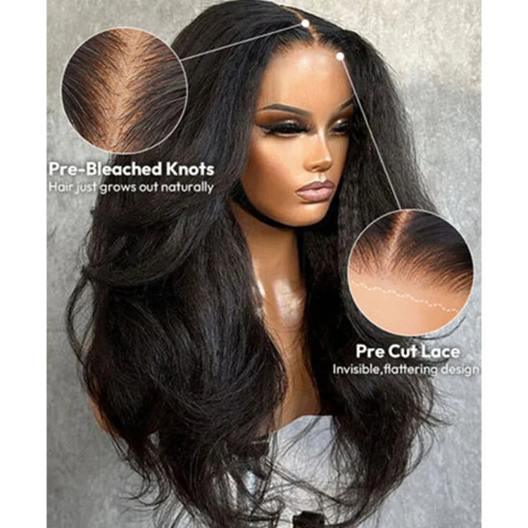 Kinky Straight And Body Wave 5x5 Transparent Lace Closure Pre Plucked Human Hair Glueless Wig Ready To Wear For Daily Use Khamik Shop Online