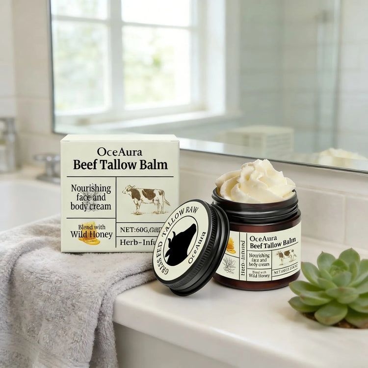 OceAura Beef Tallow Honey Balm Smooth Skin Barrier Repair Care Anti Cracking Body Moisturizer Olive Oil Nourishing Face Cream Khamik Shop Online