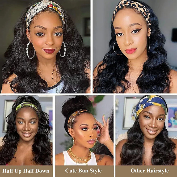 Body Wave Headband Human Hair Wig Machine Made Human Hair Wig Ready To Wear Headband Body Wave Remy Human Hair Wigs for Women Khamik Shop Online