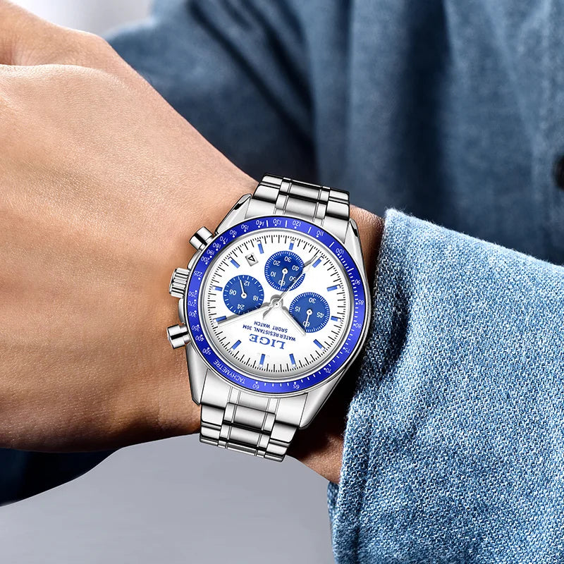 Men Watches Luminous Calendar Business Quartz Watch Mens Top Brand Luxury Sport Waterproof Stainless Steel Man Wristwatches