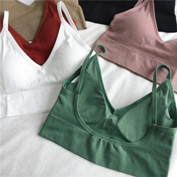 Women Sexy Crop Tops Bra Tube Top Female Streetwear Sleeveless Seamless Sports Bra Crop Camis Top Tee Bandeau Top Basic Tank Khamik Shop Online