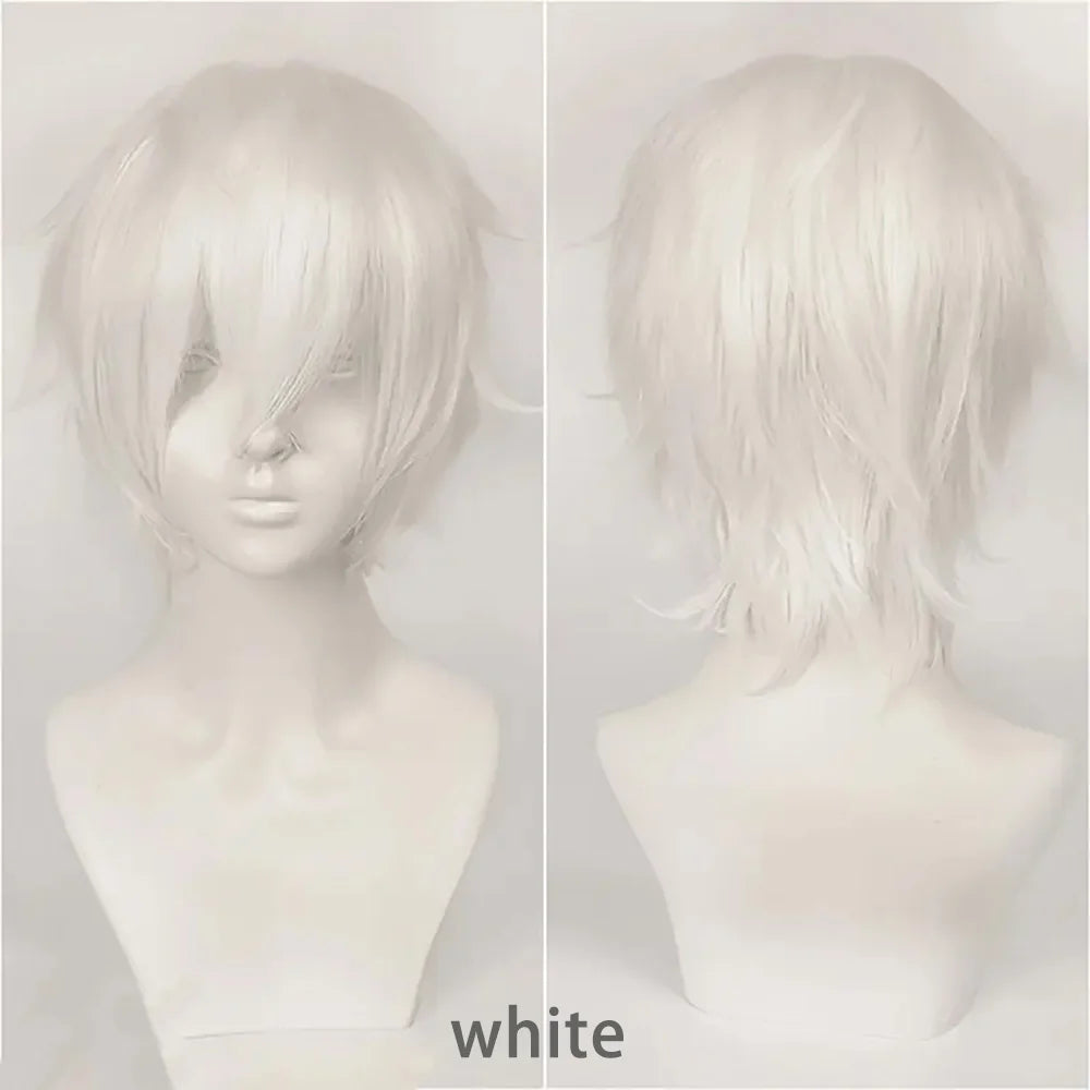 10-Inch Short Straight Hair Suitable For Both Men And Women, Cosplay Synthetic Hair Anime Role-Play Halloween Party Upturned Wig Khamik Shop Online