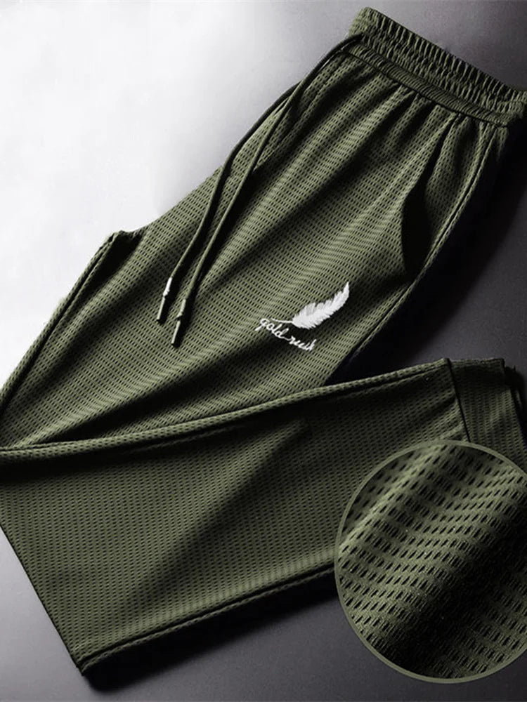 Men Fashion Quick Dry Pants Lightweight Hiking Jogging Running Trousers Breathable Workout Gym Ankle Tied Athletic Pants Khamik Shop Online