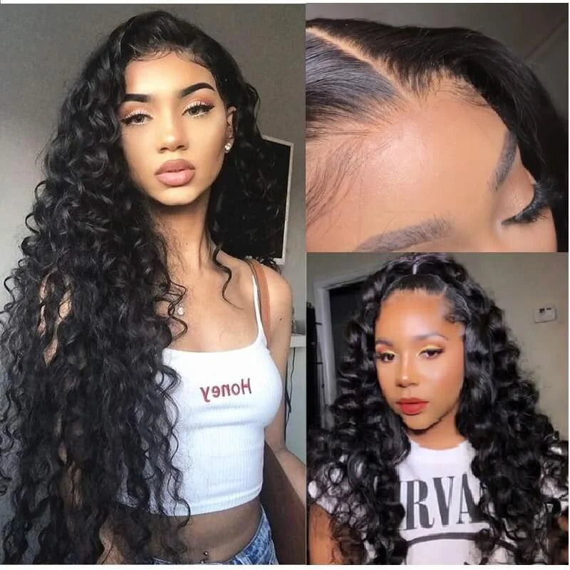 MYLOCKME Glueless Wigs Human Hair 6x4 Curly Wave Lace Closure Wigs Deep Wave 9x6 5x5 Lace Closure Wig Pre Cut Curly Human Hair Water Wave 200% Khamik Shop Online