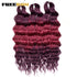 FREEDOM Synthetic Curly Braiding Hair Extensions 24 Inch/60 cm Long Deep Wavy Twist Crochet Braids Hair Ombre Brown Rainbow Hair Khamik Shop Online