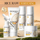 Rice Puree Skin Care Set Whitening Brighten Hydrating Moisturize Soothing facial cleanser+toner+essence+lotion+cream skincare Khamik Shop Online