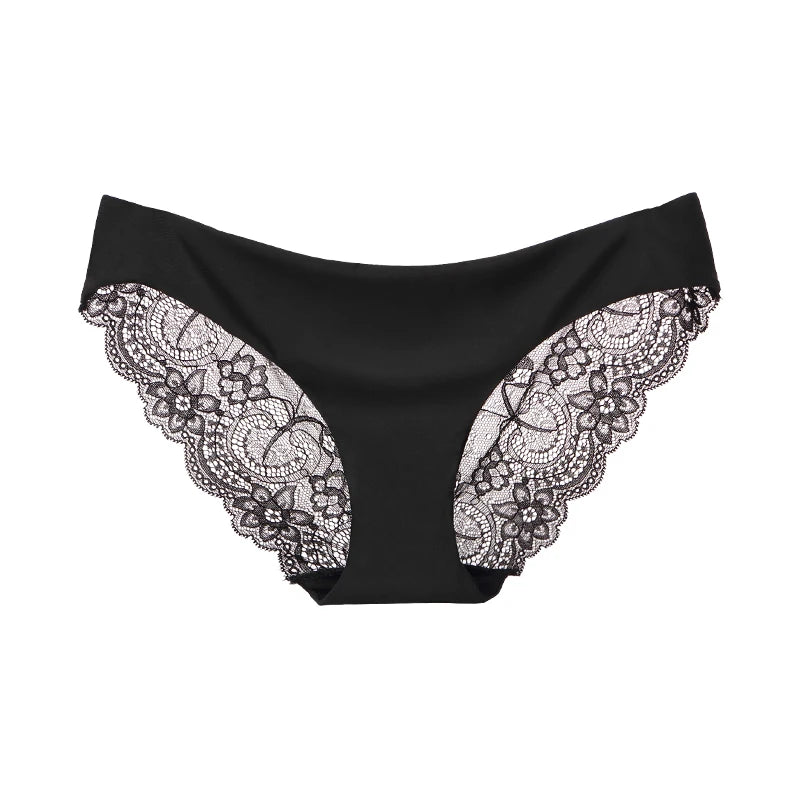 Fashion Lace Underwear Women Panties Sexy Briefs Solid Color Invisible Intimate Lingerie Female Breathable Seamless Panty