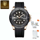 POEDAGAR Trendy Sport Man Watch Luminous Waterproof Stainless Steel Date Men Wristwatch Luxury Business Men&